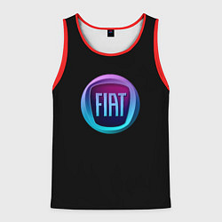 Майка-безрукавка мужская FIAT logo neon, цвет: 3D-красный