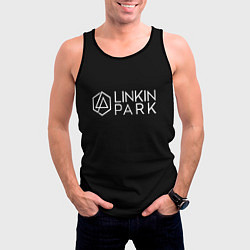 Майка-безрукавка мужская Linkin parrk logo chester, цвет: 3D-черный — фото 2