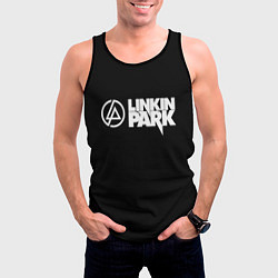 Майка-безрукавка мужская Linkin park logo rock music, цвет: 3D-черный — фото 2