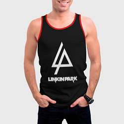 Майка-безрукавка мужская Linkin park logo brend music, цвет: 3D-красный — фото 2