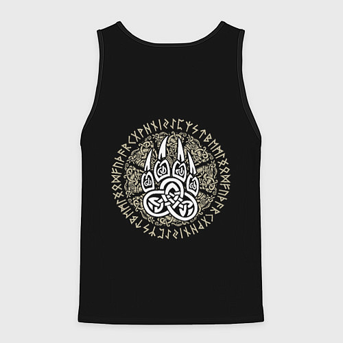 Мужская майка без рукавов Славянский волк в венце победителя / 3D-Черный – фото 2