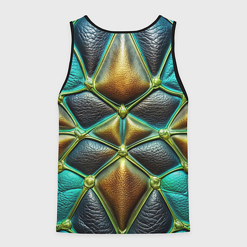 Мужская майка без рукавов Объемная футуристичная объемная текстура из кожи / 3D-Черный – фото 2