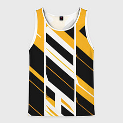 Мужская майка без рукавов Black and yellow stripes on a white background