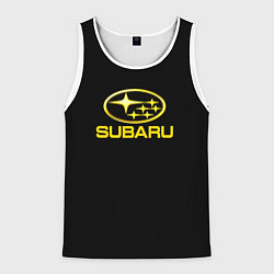 Мужская майка без рукавов Subaru logo yellow