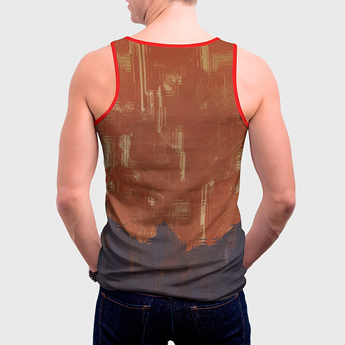 Мужская майка без рукавов Девушка-андроид с демоном / 3D-Красный – фото 4