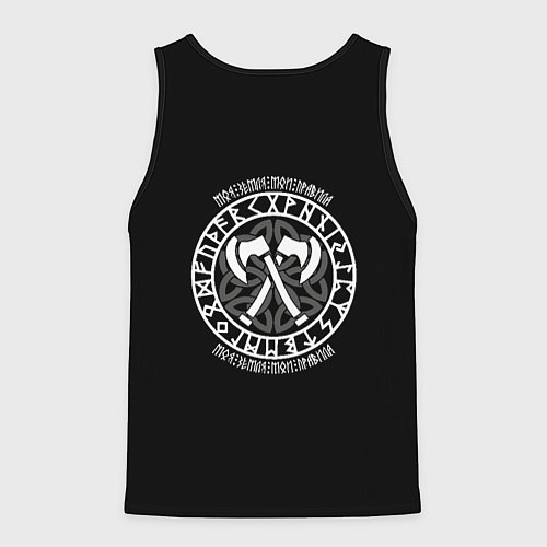 Мужская майка без рукавов Стоим за русь - русский медведь / 3D-Черный – фото 2