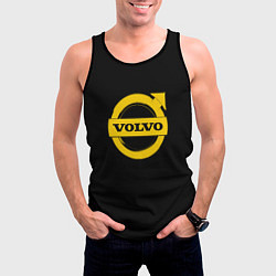 Майка-безрукавка мужская Volvo yellow logo, цвет: 3D-черный — фото 2