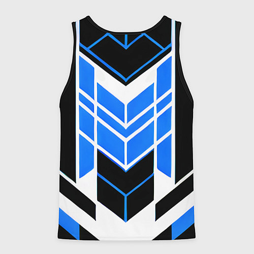 Мужская майка без рукавов Blue and black stripes on a white background / 3D-Черный – фото 2