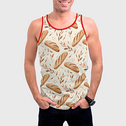 Майка-безрукавка мужская Паттерн багет, цвет: 3D-красный — фото 2