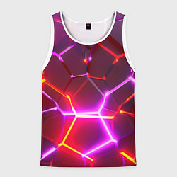 Мужская майка без рукавов Красные плиты с фиолетовым свечением