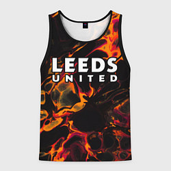 Майка-безрукавка мужская Leeds United red lava, цвет: 3D-черный