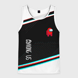 Майка-безрукавка мужская Among us geometry steel, цвет: 3D-белый