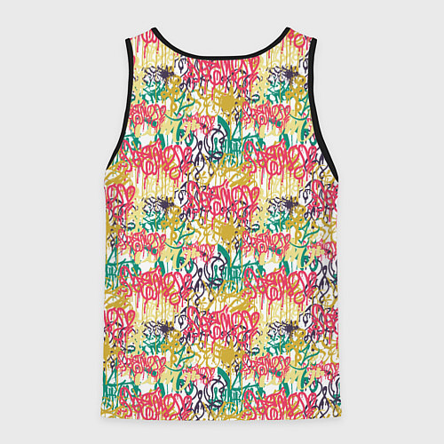 Мужская майка без рукавов Граффити с подтёками / 3D-Черный – фото 2