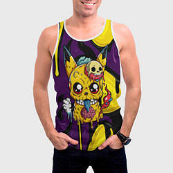 Майка-безрукавка мужская Зомби Пикачу и желтые пятна, цвет: 3D-белый — фото 2