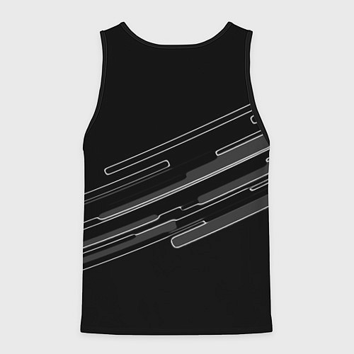 Мужская майка без рукавов Герб РФ полосы геометрия / 3D-Черный – фото 2