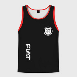 Майка-безрукавка мужская FIAT logo white auto, цвет: 3D-красный