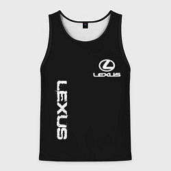 Майка-безрукавка мужская Lexus white logo auto, цвет: 3D-черный
