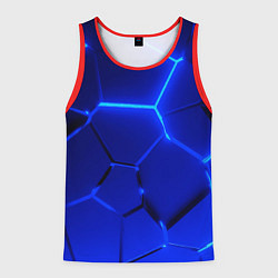 Мужская майка без рукавов Текстура темных синих неоновые плиты