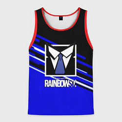 Майка-безрукавка мужская Rainbow six geometry steel, цвет: 3D-красный