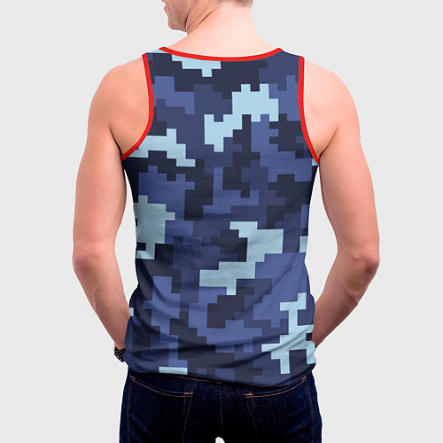 Мужская майка без рукавов Пиксельный камуфляж текстура / 3D-Красный – фото 4