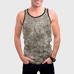 Майка-безрукавка мужская Абстракция - серый грязный гранж, цвет: 3D-черный — фото 2