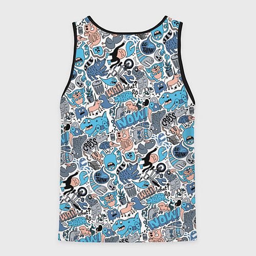 Мужская майка без рукавов Дудл животные и монстры / 3D-Черный – фото 2