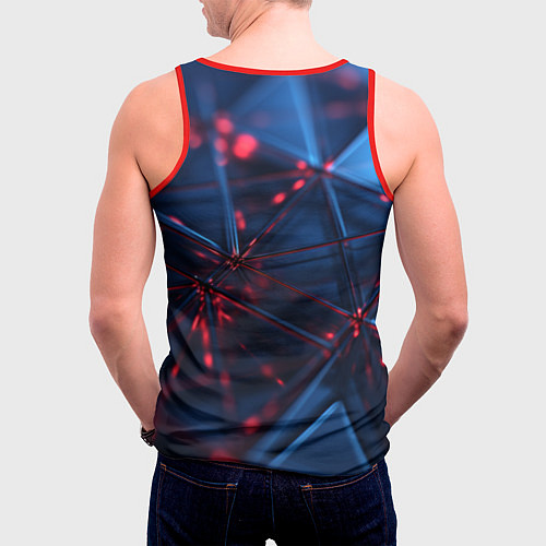 Мужская майка без рукавов Абстрактные треугольные элементы / 3D-Красный – фото 4
