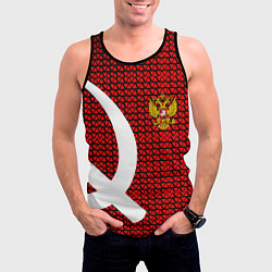 Майка-безрукавка мужская РФ стиль СССР, цвет: 3D-черный — фото 2