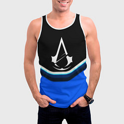 Майка-безрукавка мужская Assassins Creed logo abstergo, цвет: 3D-белый — фото 2