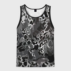 Мужская майка без рукавов Чёрно-серый абстракция