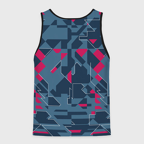 Мужская майка без рукавов Геометрическая математика узора / 3D-Черный – фото 2