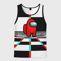 Майка-безрукавка мужская Among us games optical chessboard, цвет: 3D-черный