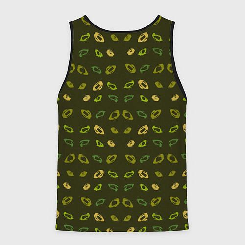 Мужская майка без рукавов Абстрактные зелено - золотые кольца / 3D-Черный – фото 2