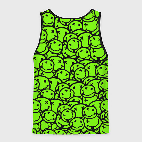 Мужская майка без рукавов Nirvana green logo smile / 3D-Черный – фото 2