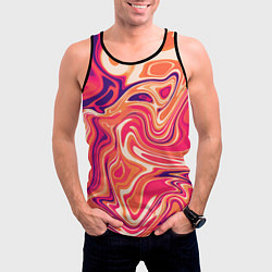 Майка-безрукавка мужская Абстракция кислотно мраморный фон, цвет: 3D-черный — фото 2