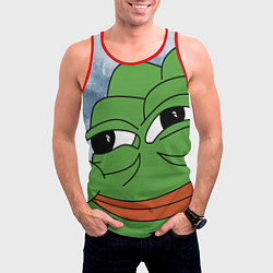 Майка-безрукавка мужская Хитрый лягушонок пепе, цвет: 3D-красный — фото 2