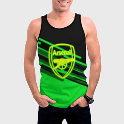 Майка-безрукавка мужская Arsenal geometry line green, цвет: 3D-черный — фото 2