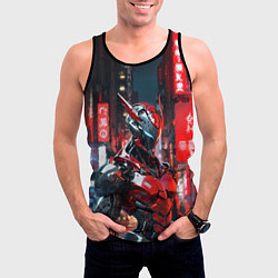 Майка-безрукавка мужская Бронированный красный киборг, цвет: 3D-черный — фото 2