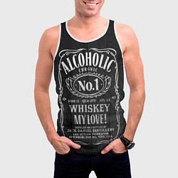 Майка-безрукавка мужская Алкоголик номер один, цвет: 3D-белый — фото 2