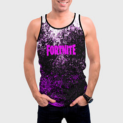 Майка-безрукавка мужская Fortnite неоновые краски, цвет: 3D-черный — фото 2