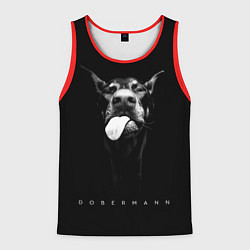 Майка-безрукавка мужская Dobermann head, цвет: 3D-красный