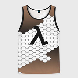 Майка-безрукавка мужская Half life соты, цвет: 3D-черный