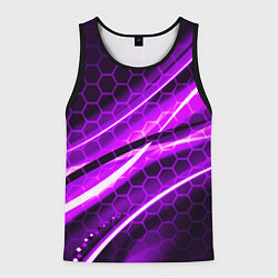 Майка-безрукавка мужская Неоновая броня текстура, цвет: 3D-черный