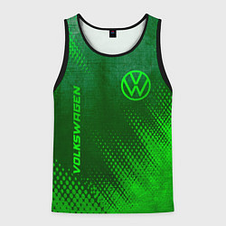 Майка-безрукавка мужская Volkswagen - green gradient вертикально, цвет: 3D-черный