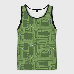 Майка-безрукавка мужская Милитари электронная плата, цвет: 3D-черный