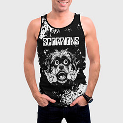 Майка-безрукавка мужская Scorpions рок пес, цвет: 3D-черный — фото 2