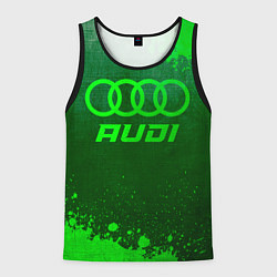 Майка-безрукавка мужская Audi - green gradient, цвет: 3D-черный