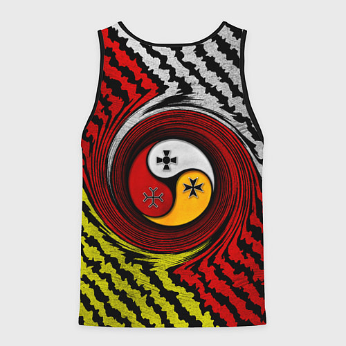 Мужская майка без рукавов Осетия полоски / 3D-Черный – фото 2