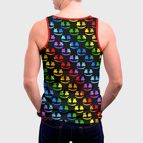 Мужская майка без рукавов Marshmello dj colors / 3D-Красный – фото 4