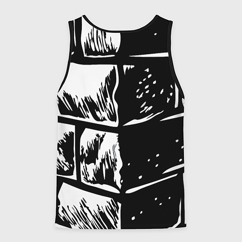 Мужская майка без рукавов Голова волка скандинавский узор тату / 3D-Черный – фото 2